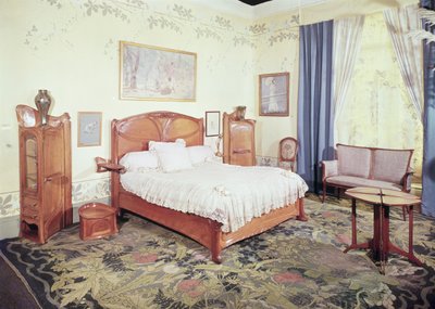 Camera da letto Art Nouveau, c.1900 da Hector Guimard